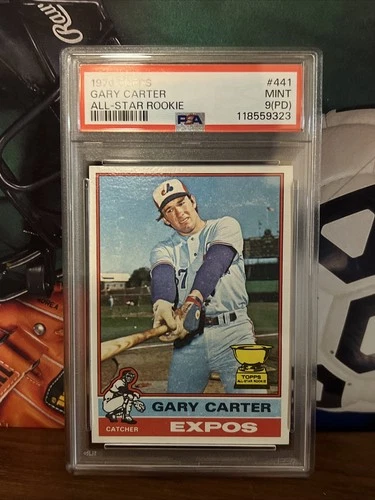 1976 TOPPS ALL-STAR RC #441 GARY CARTER ROOKIE RC PSA 9 Mint New Case Pd