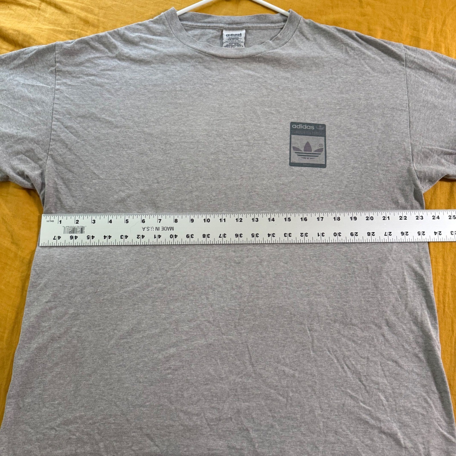 Vintage Adidas Trefoil Graphic T-Shirt Gray Made in USA 90s Mens Large image 5