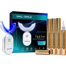 Teeth Whitening Kit for Sensitive Teeth with Waterproof Light & 4 Pens