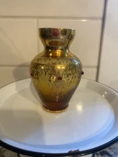 Murano Glass Vase + 24K Gold. 4.5 inches high