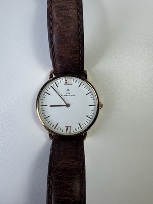 Kapten & Son Campina Stainless Steel Watch with Brown Leather Band Real Patina