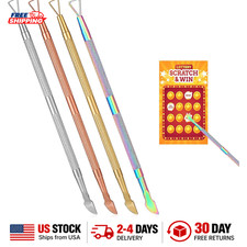 Lottery Ticket Scratcher Tools Set, Stainless Steel, Multi-Color, Precise