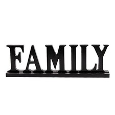 Wooden Sign for Home Decor - Decorative Letters Tabletop Word Plaque Family
