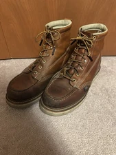 Thorogood 814-4200 6” Men's Size 9 D Leather Moc Toe Work Boots Made In USA
