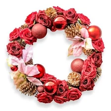 Christmas Wreaths for Front Door,Goth Christmas Decoration for Indoor and Red