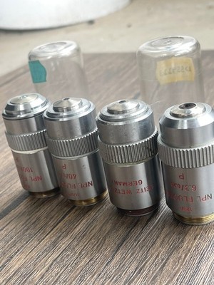 LEITZ NPL FLUOTAR P 6.3/16/40/100 Microscope objective lens set 160/0.17