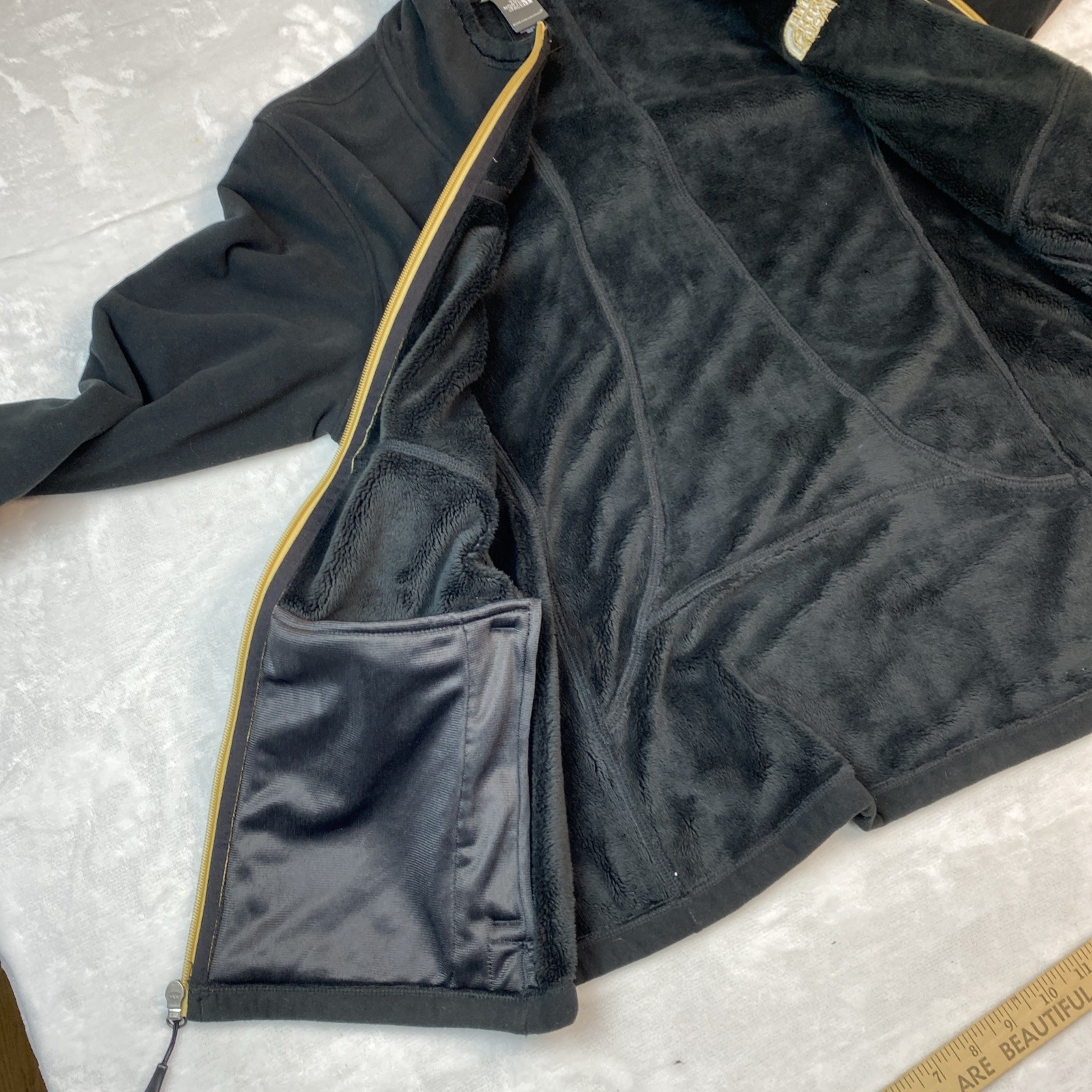 The North Face Morning Glory Fleece Jacket Black And Gold Women's L thumbnail 14