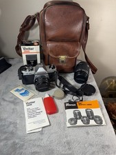 Pentax K1000 35mm Asahi Film Camera, Lens, Accessories, Leather Bag  Manual Lot