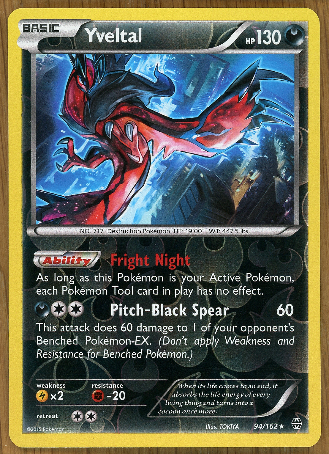 Yveltal - 94/162 ~ Rare Reverse Holo ~ XY Breakthrough ~ Slight Play!!