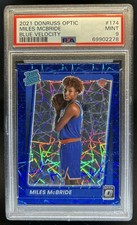 2021-22 Panini Donruss Optic Miles McBride Blue Velocity Prizm RC #174 PSA 9