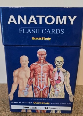 QuickStudy Anatomy Flash Cards Box Set Vincent Perez 300 Cards 14 Systems EUC