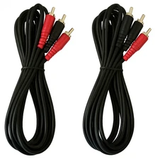 2 Absolute 20' RCA Interconnect Cable Wire Marine Car Amplifier Stereo Home