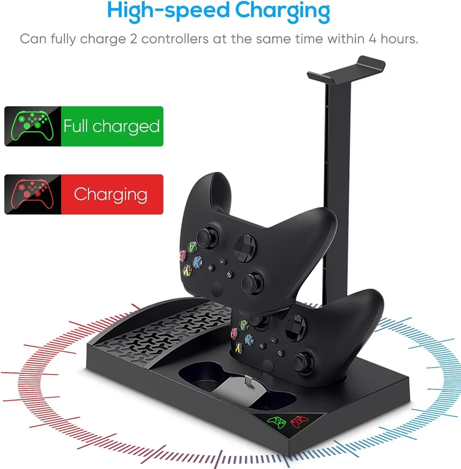 All-in-One Charging Station for Xbox Series S Controllers Cooling Fans Headset - Image 3 of 4