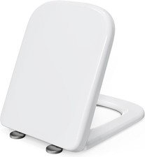Pipishell Square Toilet Seat Soft Close Quick Release White UF