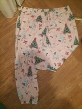 Ladies Matalan Size 2XL Pink Christmas 2 Piece Pyjama Set