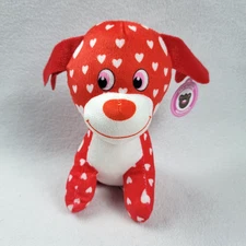 A&A Global Industries Plush Red Dog Hearts Stuffed Animal Toy NEW