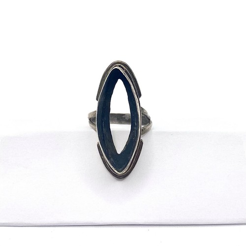 VTG Native Sterling Silver 925 Chunky Oval Ring Mount Empty Bezel Project