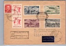1952 Stolingrod Poland Registered Air mail Cover to Chicago IL Illinois USA
