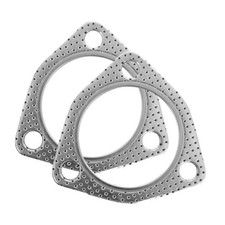 2PCS Car Exhaust Gasket, 3" 3-Bolt Exhaust Pipe Manifold Gasket  3 Inches