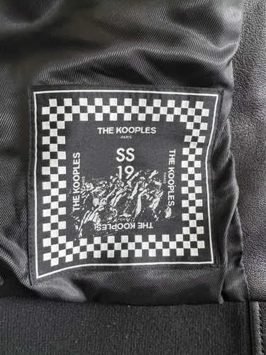 The Kooples Paris 100% Lambskin Black Leather Jacket Mens Small SS2019 DAMAGED image 7