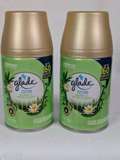 2 Pack Glade Automatic Spray Refill Bamboo & Waterlily Bliss 6.2oz Air Freshener