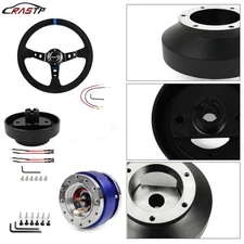 14In Red Steering Wheel + Black Quick Release + 131H Hub Adapter for Honda CR-V