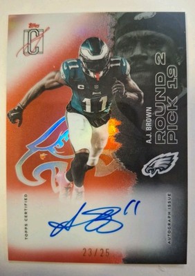 Topps 2025 Signature Class Red Lava A.J. Brown ON CARD Auto /25 #93 #Eagles