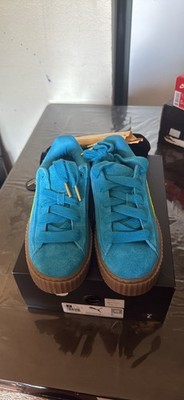 PUMA Fenty Men s Low Top Lace-Up Suede Athletic Sneakers Blue
