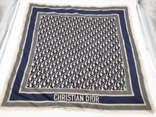 Christian Dior Oblique Dortwin Navy Blue Silk Scarf Do0126orxde