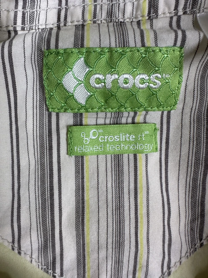 Crocs Shirt Mens XL Yellow Croslite Relaxed Technology Plaid Lined Long Sleeve - Image 3 of 4