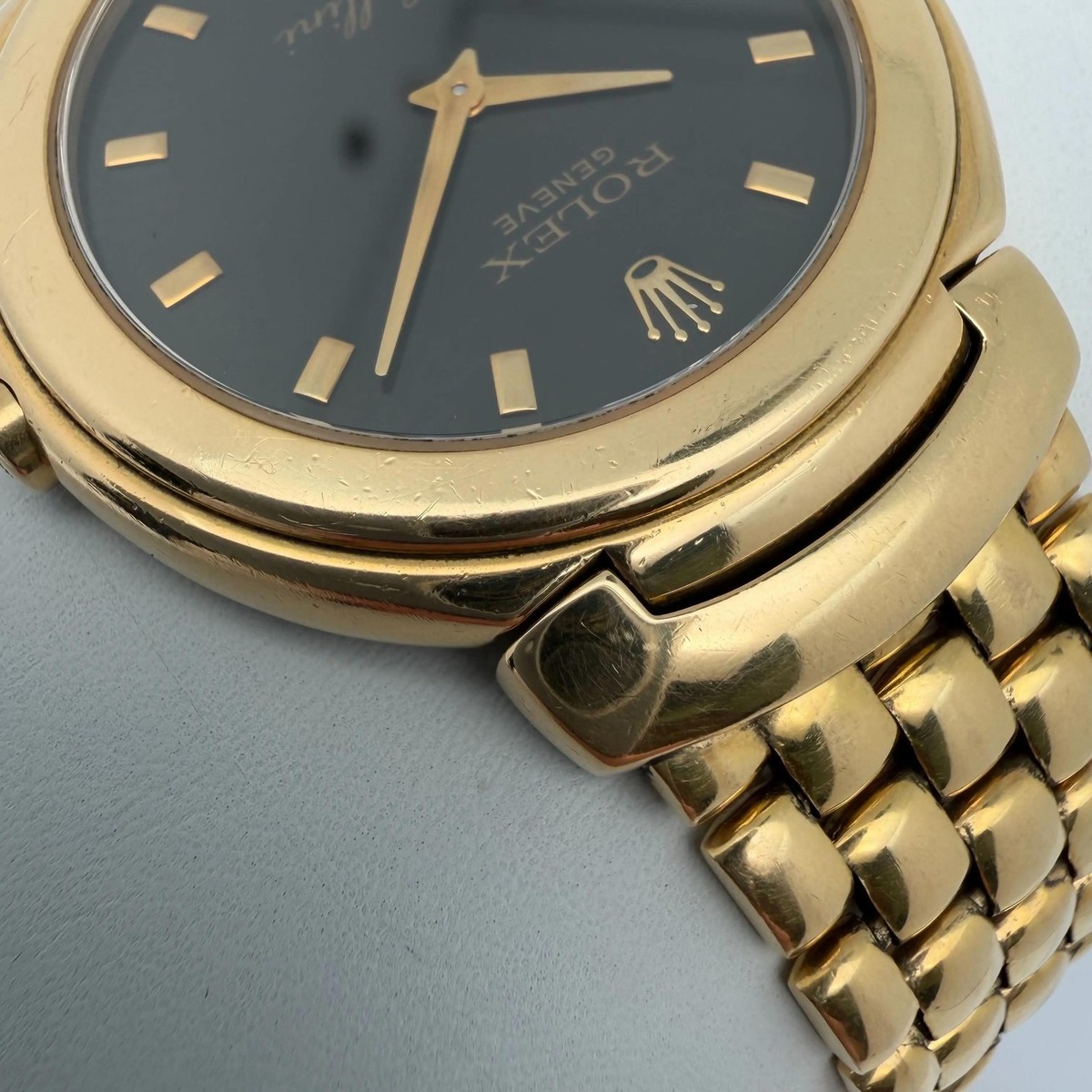 1990 Vintage Rolex 6623/8 Cellini 37mm Black Jubilee Dial 18K