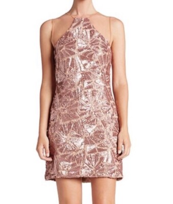 dress the population pink sequin dress Dress The Population Charlotte Pink Illusion S New Sequin Dress
