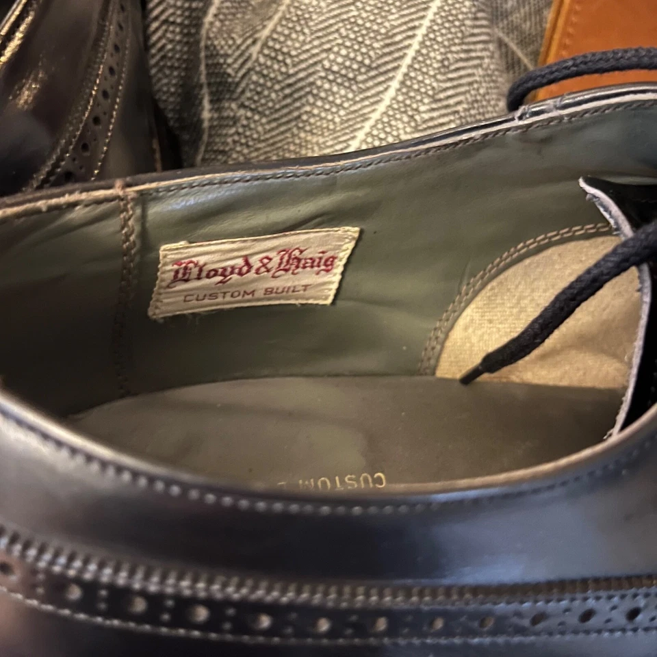 Oxfords Cheaney Lloyd & Haig Black Wingtip Design - 12 - Galo Vermelho Vintage - Imagem 4 de 4