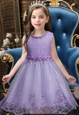  Beautiful Floral Tieback Knot Purple Dress. FREE SHIP!