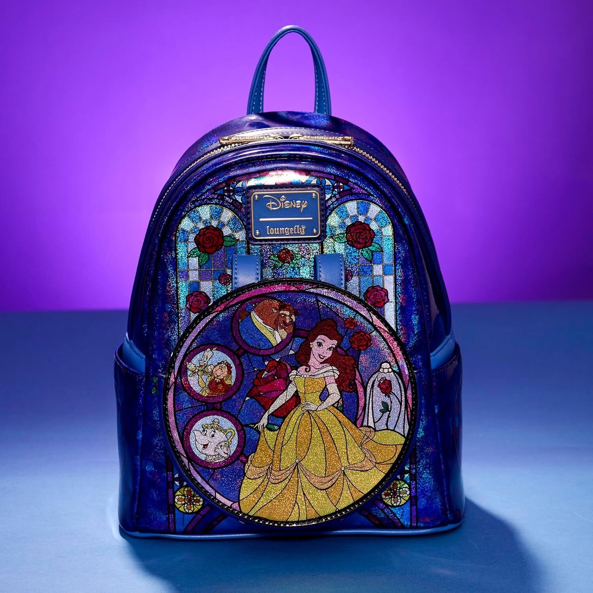 NWT DISNEY LOUNGEFLY Princess Dress Mini Backpack Purple Rare LOUNGEFLY Disney Princesses Dress Mini Backpack | MadBagger  main image 2