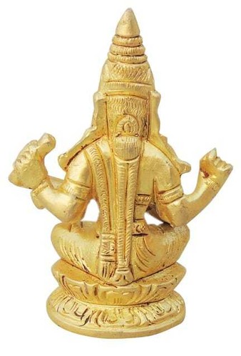 Saraswati Statue Brass Hindu Goddess of Knowledge Wisdom Sarasvati Idol 3.6 Inch - Picture 2 of 4