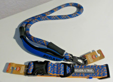 Arcadia Trail Blue  Orange Paracord Collar XL Blue  Orange Paracord Leash 4ft