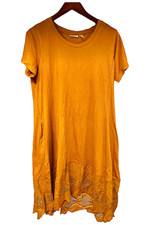 LOGO Lavish by Lori Goldstein Knit Dress with Lace Hem All Spice
