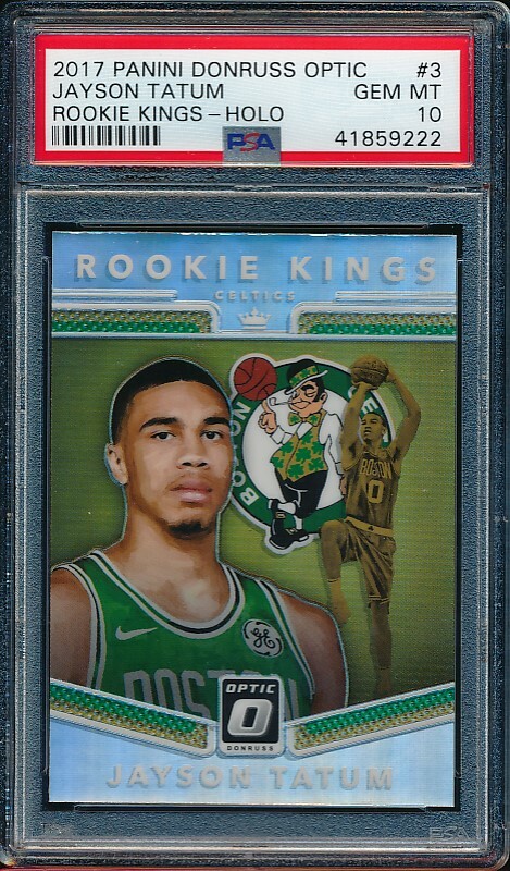 JAYSON TATUM 2017 DONRUSS OPTIC ROOKIE KINGS- HOLO #3 SP PSA 10 GEM MINT SP!