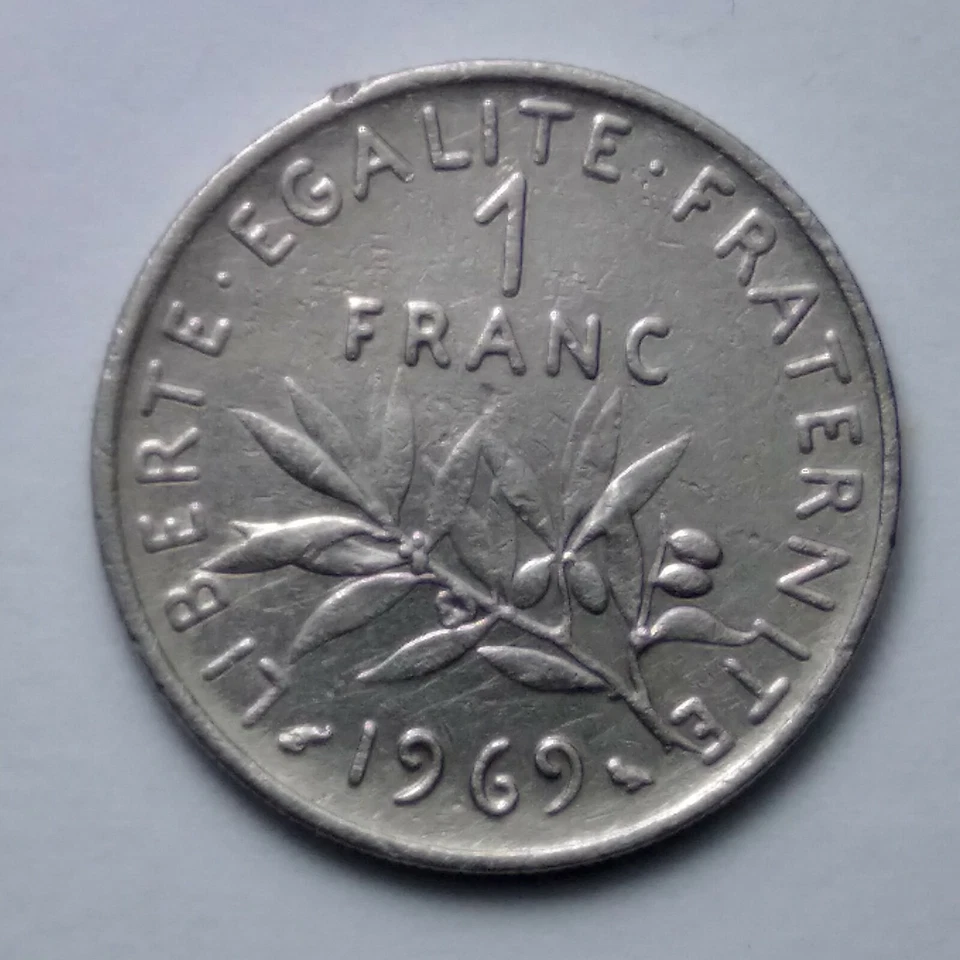 FRANCE Rarest 1 Franc Semeuse, Nickel V REPUBLIC Paris 1969 - Image 4 of 4