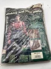 TEXSPORT STOCKING FOOT VINYL WADER HEAVY GAUGE ATTACHED SUSPENDERS NEW/SEALED