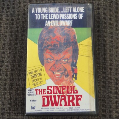 The Sinful Dwarf Massacre Video VHS Tape. 1972 Horror Movie. Clamshell