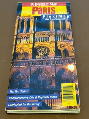 Insight Map Paris France Fleximap Travel Info Flexi Map POCKET Guide LAMINATED