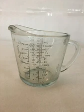 Anchor Hocking Glass Measuring Cup-4 Cup/1 Qt.-1 Liter/1000ml-10 dl-USA #16