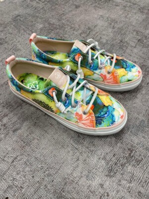 Sperry Damen Sneaker Crest Vibe Blue Multi Sommer Freizeitschuh Slip-On