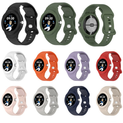 For Google Pixel Watch1 2 Sport Silicone Watch Band Strap Shockproof Bumper Case