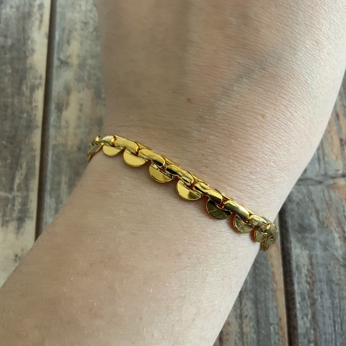 Vintage gold tone 90s c link industrial chain link bracelet | eBay