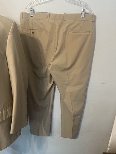 Men's Farrah Tan Brown Cotton Blend Summer 2pc Suit 2 Button sz 44R Pants 37X27" - Picture 11 of 18