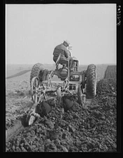 8" x 10" Plowing with tractor. Jasper County, Iowa