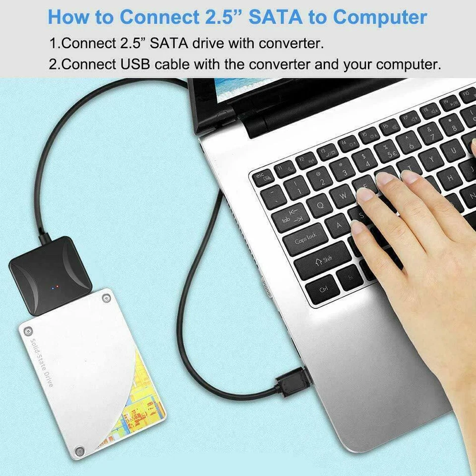 USB 3.0 to SATA III Adapter for 2.5" 3.5" SSD HDD Hard Drive with 12V/2A Power - Image 4 of 4